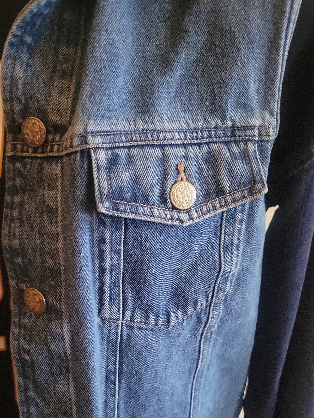 NORDSTROM Dark Blue Denim Button-Front Vest - Picture 3 of 6